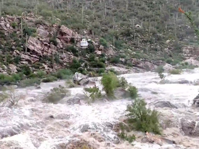 Crews rescue 17 hikers trapped by flash flood at Tanque Verde Falls
