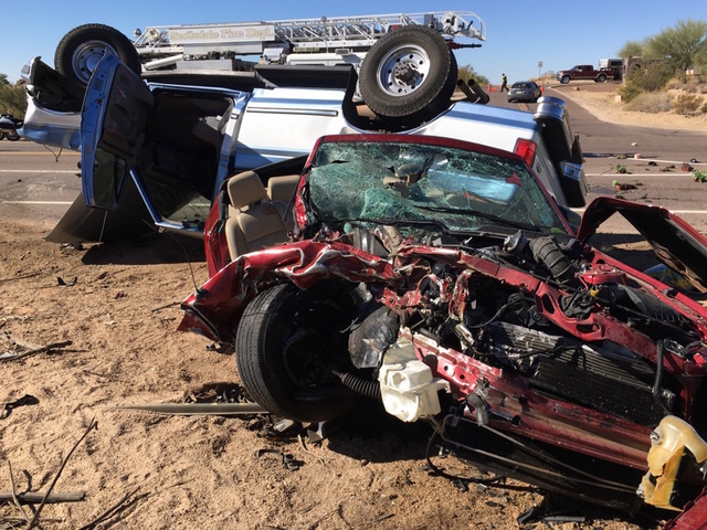 FD: Six hurt in rollover crash in Scottsdale
