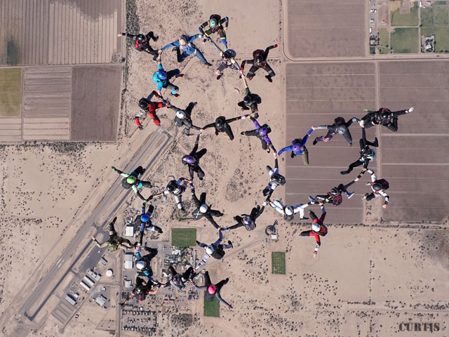 Dozens of women set upright, all-female skydiving record in Eloy