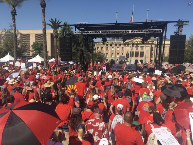 Teachers protest, hold walkout across Arizona in support of education funding