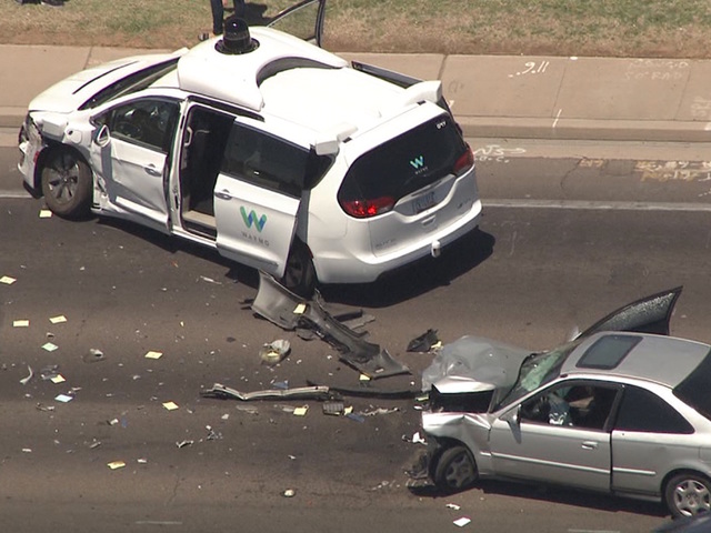 Google-owned Waymo's self-driving auto hit in collision on Arizona street