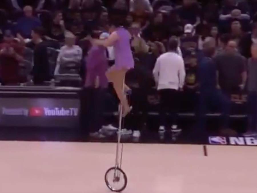 Red Panda falls off unicycle at halftime of NBA Finals ABC15 Arizona