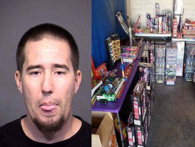 Mesa man arrested for selling illegal fireworks out of garage