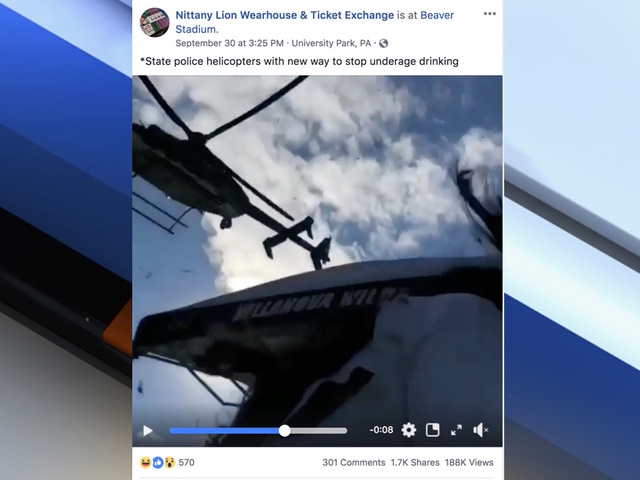 Police reviewing use of low-flying helicopter over Penn State tailgaters
